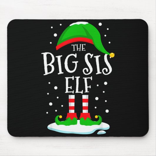 The Big Sis Elf Christmas Family Matching Xmas Sis Mousepad (Vorne)