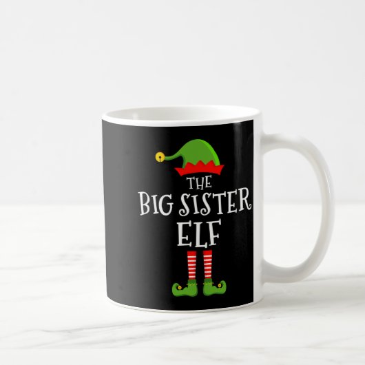 The Big Sister Elf Funny Christmas Matching Family Kaffeetasse (Rechts)