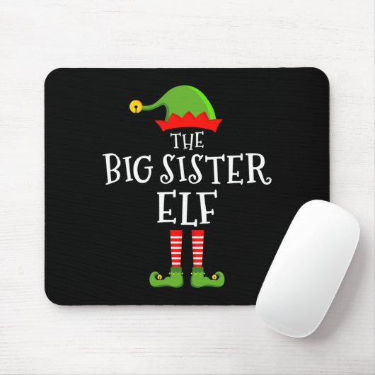 The Big Sister Elf Funny Christmas Matching Family Mousepad (Mit Mouse)
