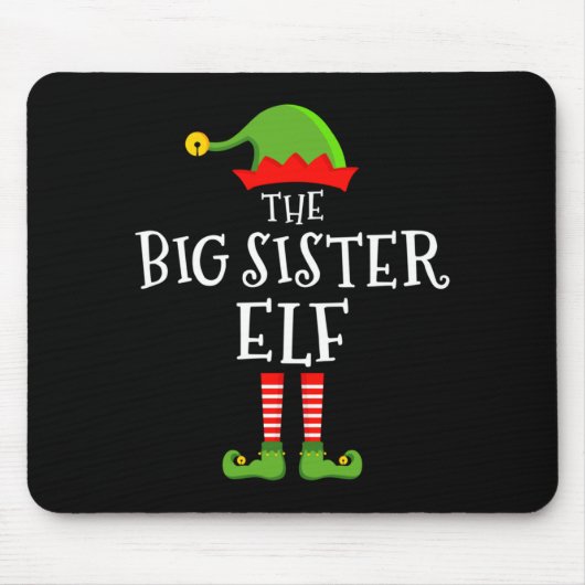 The Big Sister Elf Funny Christmas Matching Family Mousepad (Vorne)