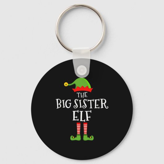 The Big Sister Elf Funny Christmas Matching Family Schlüsselanhänger (Vorderseite)