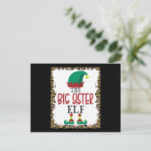 The Big Sister Elf Leopard Elf Christmas Gift Postkarte (Stehend Vorderseite)