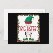 The Big Sister Elf Leopard Elf Christmas Gift Postkarte (Vorne/Hinten)