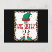The Big Sister Elf Leopard Elf Christmas Gift Postkarte (Vorderseite)