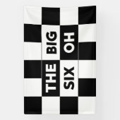 The Big Six Oh Black White Checkered 60th Birthday Banner (Vertikal)