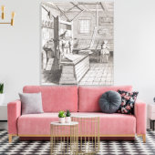 The bindery of Laurens Janszoon Koster Leinwanddruck (Insitu (Wohnzimmer))