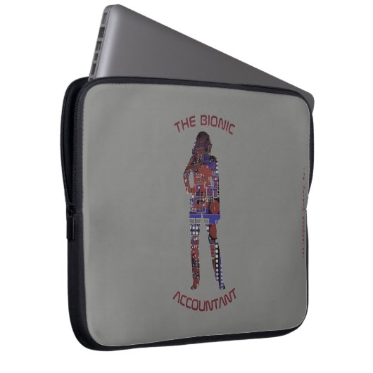 "The Bionic Accountant" Laptopschutzhülle (Vorne Rechts)