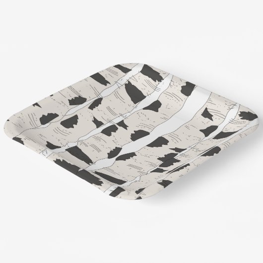 The Birch Trees Paper Plates Pappteller (Gewinkelt)