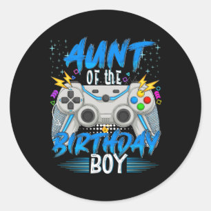 The Birthday Boy Video Game Birthday Gamer Boys Runder Aufkleber