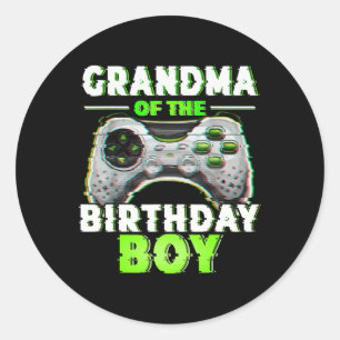 The Birthday Boy Video Gamer Matching Family Runder Aufkleber