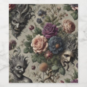 The Birthday Party – Gothic Victorian Floral  Weinetikett (Einzelnes Label)