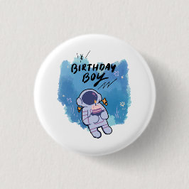 The Birthday Spaceman Button