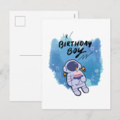 The Birthday Spaceman Feiertagspostkarte (Vorne/Hinten)
