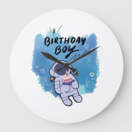 The Birthday Spaceman Große Wanduhr