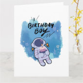 The Birthday Spaceman Karte (Gelbe Blume)