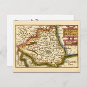 The Bishopprick Durham Landkreis England Old Map Einladung (Vorne/Hinten)