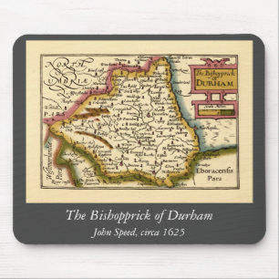 The Bishopprick Durham Landkreis England Old Map Mousepad