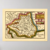 The Bishopprick Durham Landkreis England Old Map