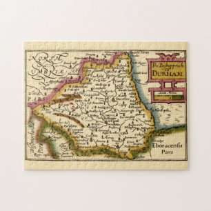 The Bishopprick Durham Landkreis England Old Map Puzzle