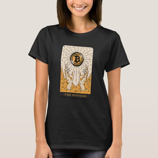 The Bitcoin Tarot Card Two Hands Cryptocurrency BT T-Shirt (Vorderseite)