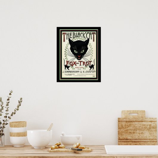 "The Black Cat Fox Trot" 16 x 20 Print Poster (Küche)