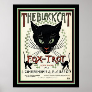 "The Black Cat Fox Trot" 16 x 20 Print Poster