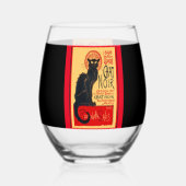 The Black Cat, Le Chat Noir, Art Weinglas Ohne Stiel (Rückseite)