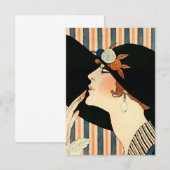 "The Black Hat" Art Deco von George Barbier Dankeskarte (Vorne/Hinten)