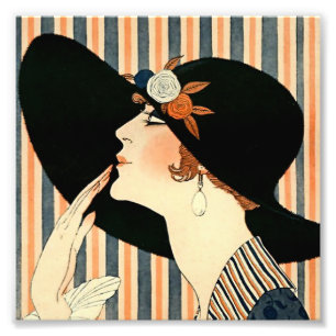 "The Black Hat" Art Deco von George Barbier Fotodruck