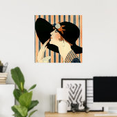 "The Black Hat" Art Deco von George Barbier Poster (Heimbüro)