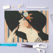 "The Black Hat" Art Deco von George Barbier Seidenpapier (Handwerk)