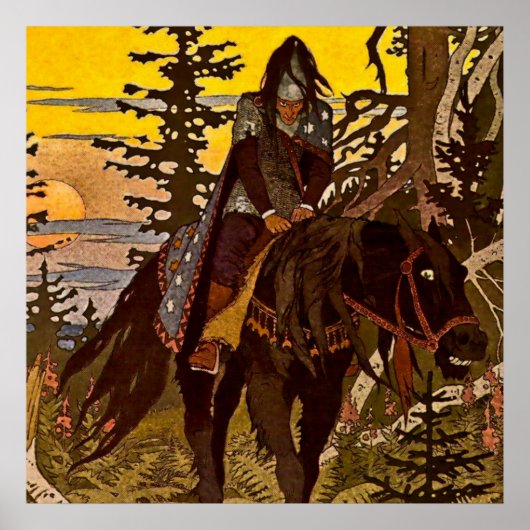 "The Black Knight" von Ivan Bilibin Poster (Vorne)