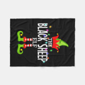 The Black Sheep Elf Christmas Matching Pajamas Fleecedecke (Vorderseite (Horizontal))