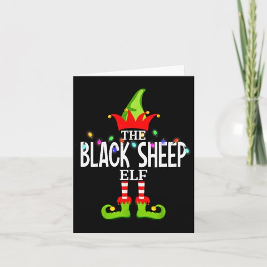 The Black Sheep Elf Christmas Matching Pajamas Karte (Vorderseite)