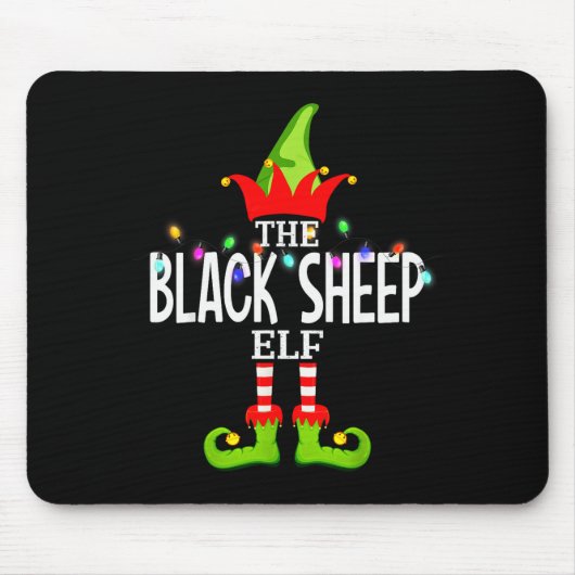 The Black Sheep Elf Christmas Matching Pajamas Mousepad (Vorne)