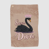 The black swan, queen of the water. golfhandtuch (Vorderseite)