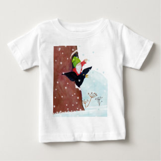The blackbird and the forest gnome wave  baby t-shirt