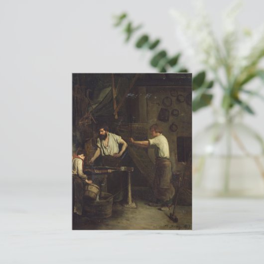 The Blacksmiths, Memory of Treport, 1857 Postkarte (Stehend Vorderseite)