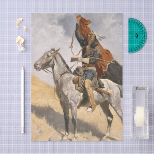 The Blanket Signal by Frederic Remington Seidenpapier (Handwerk)