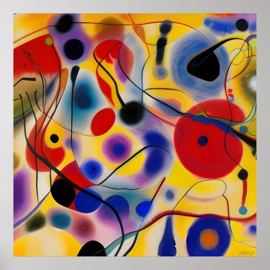 The Blue 10 Abstract Meets Red 6 Poster (Vorne)