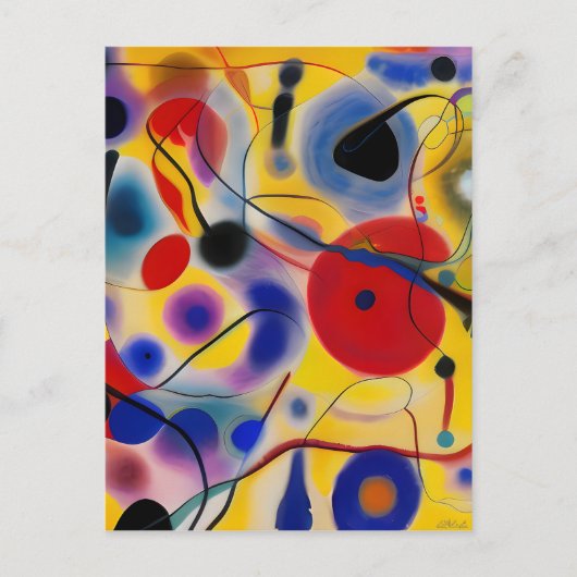 The Blue 10 Abstract Meets Red 6 Postkarte (Vorderseite)