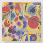 The Blue 10 Abstract Meets Red 6 Steinuntersetzer (Vorderseite)