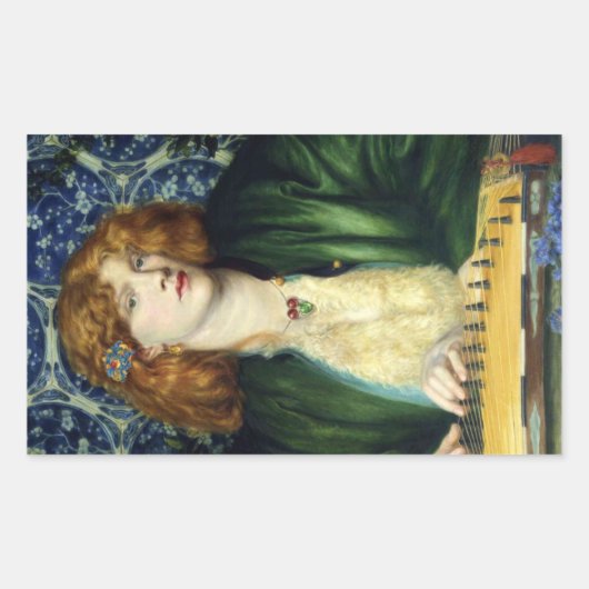 The Blue Bower (von Dante Gabriel Rossetti) Rechteckiger Aufkleber (Vorderseite)