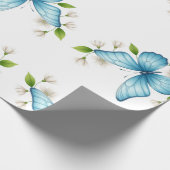 The blue butterfly Wrapping Paper Geschenkpapier (Ecke)