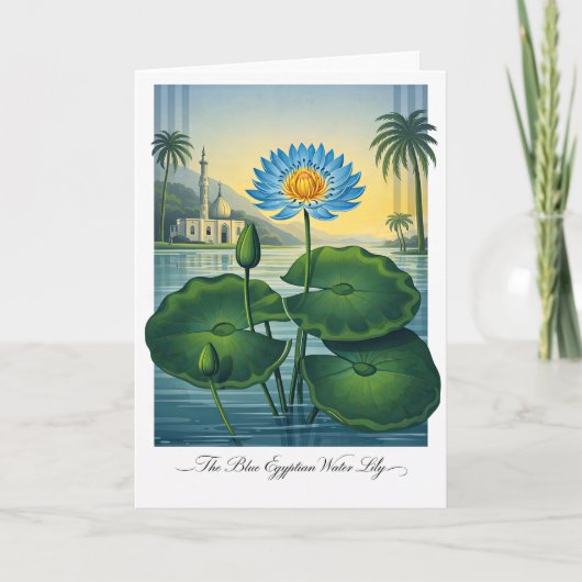 The Blue Egyptian Water Lily — Modern Botanical Re Karte (Vorderseite)