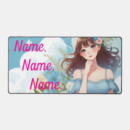 The Blue-Eyed Beauty's Gaze Schreibtischunterlage