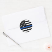 The Blue Line American Flag Police Classic Round Runder Aufkleber (Umschlag)
