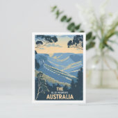 The Blue Mountains Australia Vintage Travel Place Postkarte (Stehend Vorderseite)