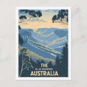 The Blue Mountains Australia Vintage Travel Place Postkarte (Vorderseite)