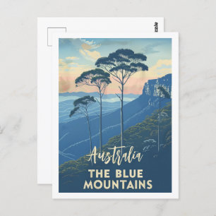 The Blue Mountains Australia Vintage Travel Place Postkarte